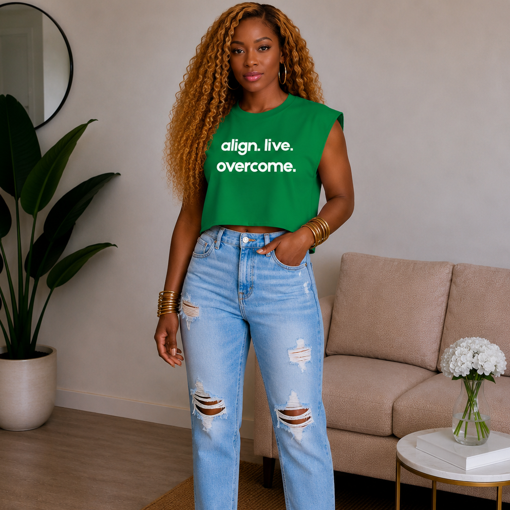 T Shirt- Align. Live. Overcome. Cropped Sweatshirt