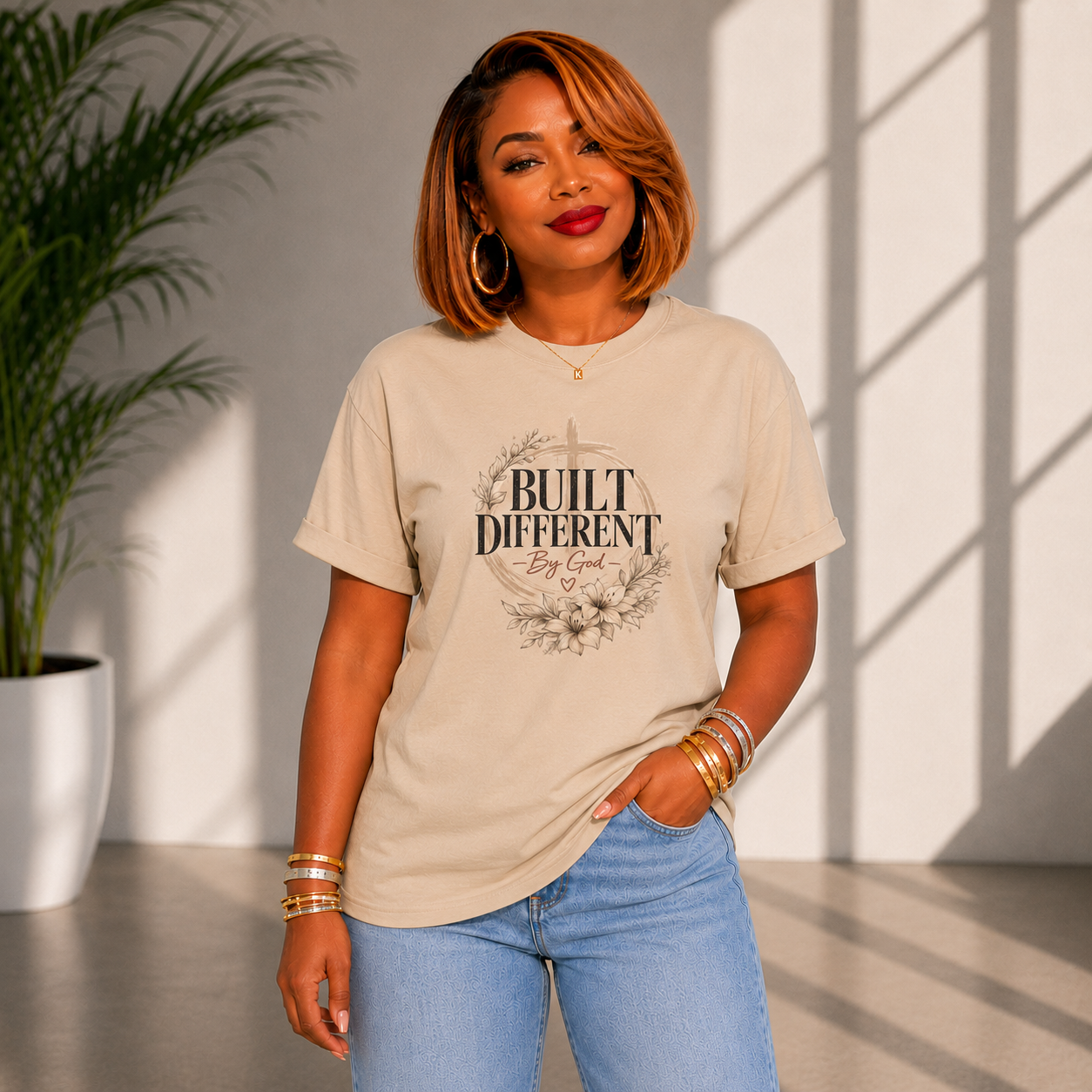 T Shirt- Built Different By God
