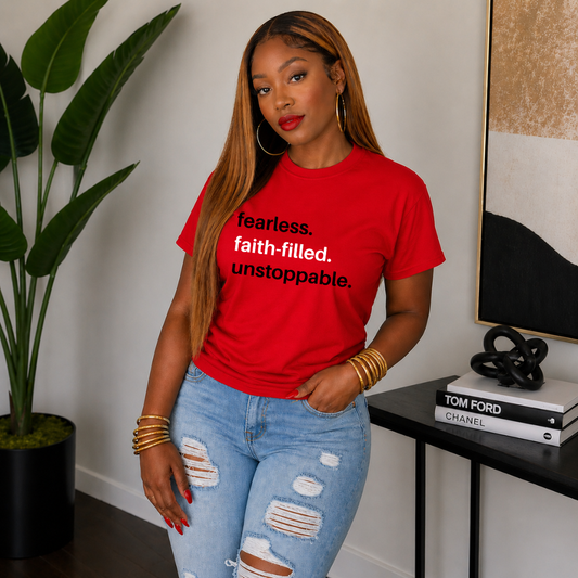 T Shirt- fearless. faithfilled. unstoppable.